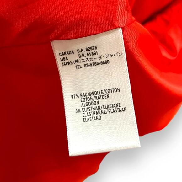 Escada Plus Size Trench Coat Jacket Red Cotton Double Breasted Womens - Picture 10 of 15